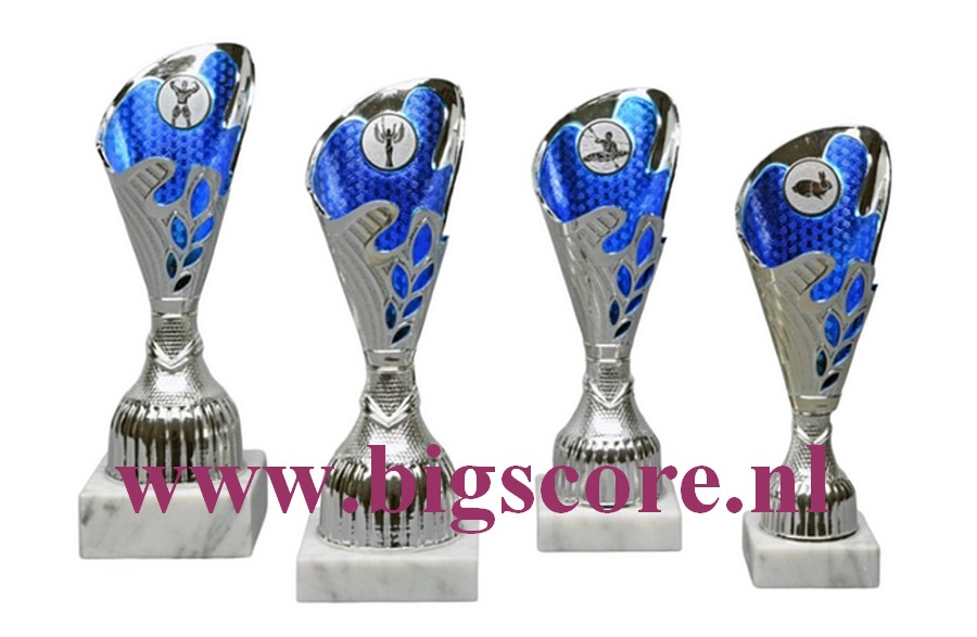 Z 614 Kunststof beker Blauw-Zilver 4 Delig